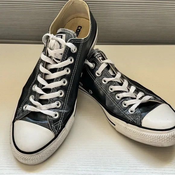 Converse Metallic Blue Low-Top All Star Sneakers - Picture 2 of 7